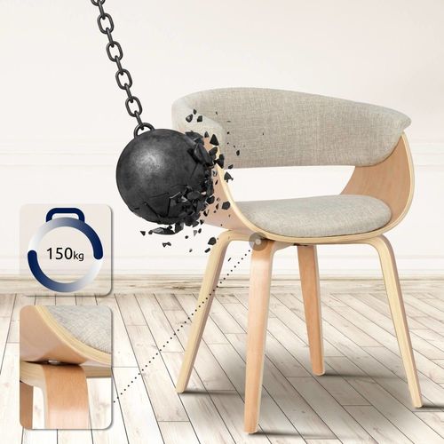 Chaise Avec Pieds En Bois Assise En Tissu Crème