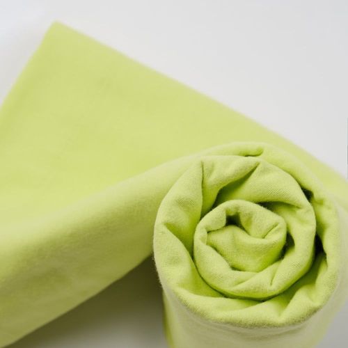 Drap Housse Flanelle En Molleton Vert Anis 110x190 Cm