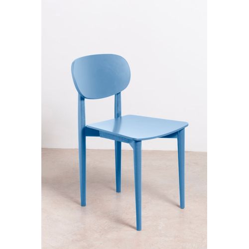Chaise En Bois De Hêtre Massif Bleu Cornish