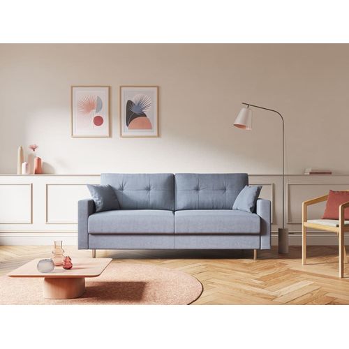 Canapé Convertible En Microfibre Détachable 168 Cm Bleu Pastel