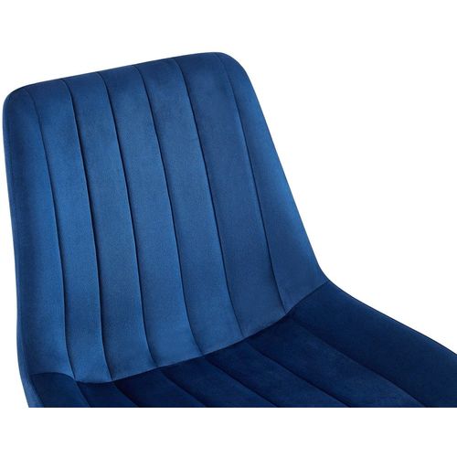 Chaise De Salle À Manger Avec Pieds Métal Assise En Velours Bleu