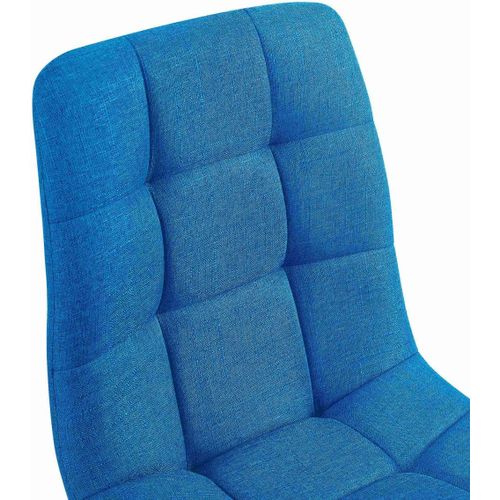 Chaise De Salle À Manger Avec Pieds En Métal En Tissu Turquoise