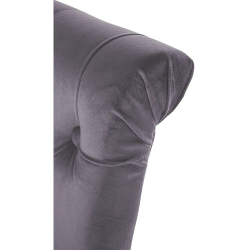 Chaise De Salle À Manger Matelassée En Velours Gris Foncé