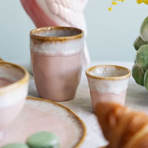 Tasse En Grès Rose D7 - Lot De 4