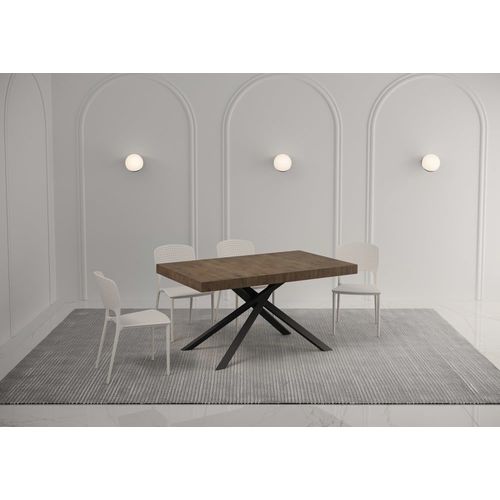 Table Extensible 90x140/244 Cm Effet Bois Noyer