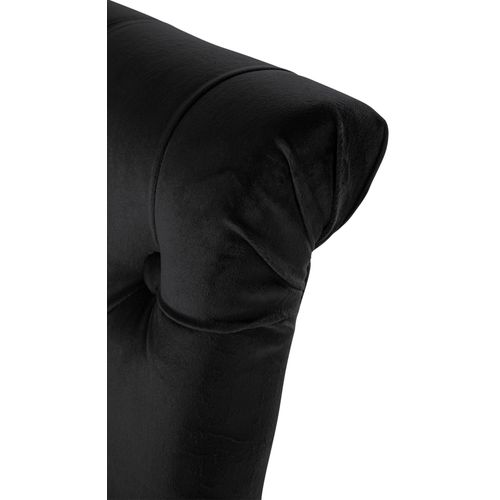 Chaise De Salle À Manger Matelassée En Velours Noir