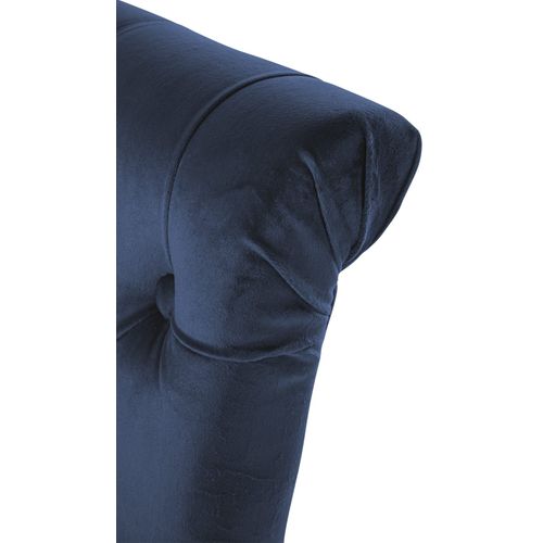 Chaise De Salle À Manger Matelassée En Velours Bleu