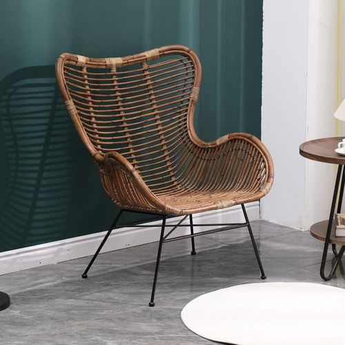 Fauteuil En Métal Et Rotin Naturel