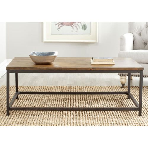Table Basse En Bois De Sapin Beige, 120 X 60 X 45 Cm