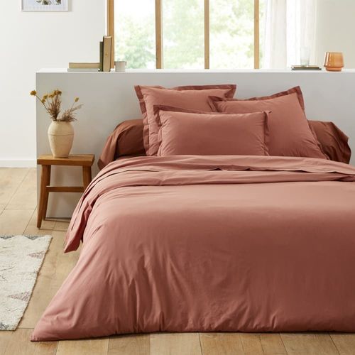 Taie D'oreiller Unie En Coton Terracotta 63x63