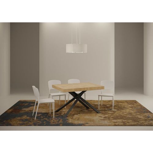Table Extensible 90x120/224 Cm Effet Bois Chêne Nature