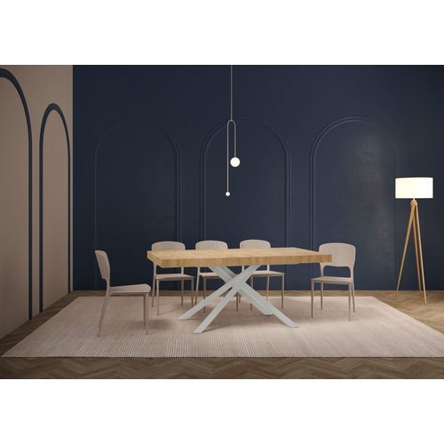 Table Extensible 90x180/284 Cm Effet Bois Chêne Nature