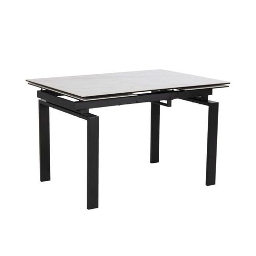 Table Rectangulaire Extensible En Céramique L120/200 Blanc Marbre