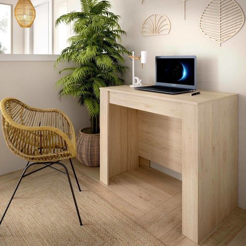 Table Console À Rallonge Effet Bois Beige 239x90 Cm