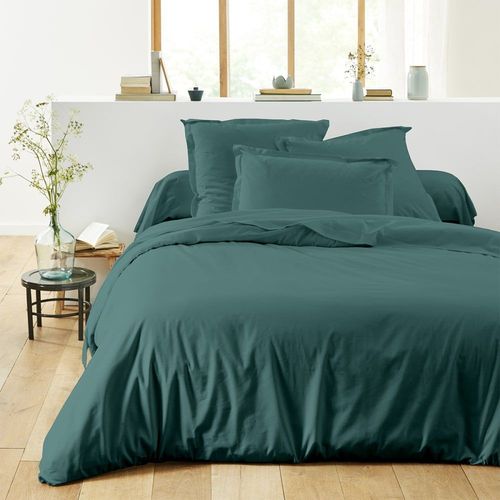 Taie D'oreiller Unie En Coton, Made In France Bleu 50x70