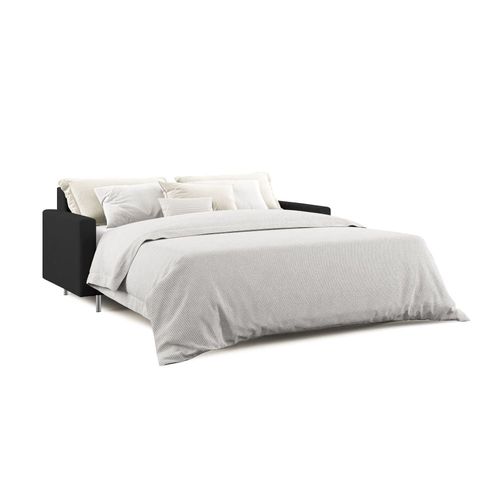 Canapé Convertible En Microfibre Détachable 208 Cm Noir