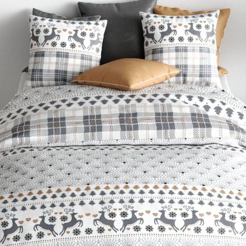 Parure De Lit En Coton Blanc 240x220 Cm
