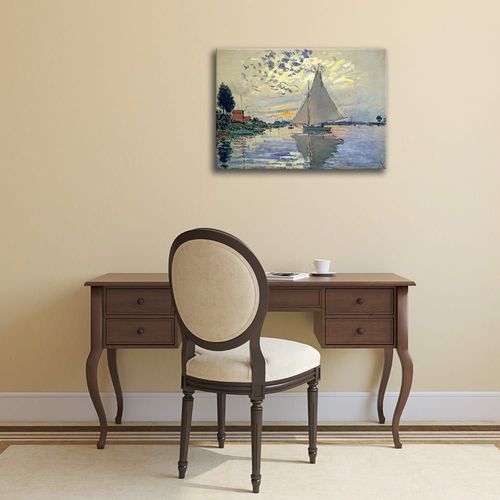 Tableau voilier au Petit-Gennevilliers Claude Monet 50x70cm