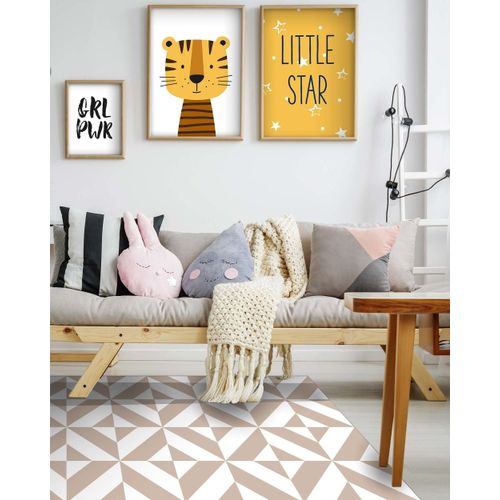 Tapis Vinyle Forme Géométrique Rose 100x140cm