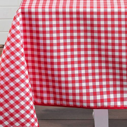 Nappe Rectangulaire Vichy Rouge Et Blanc Polyester Multicolore 145x240