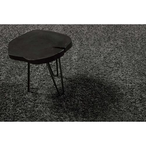 Tapis Poils Longs Effet Bouclette Gris Anthracite 160x225