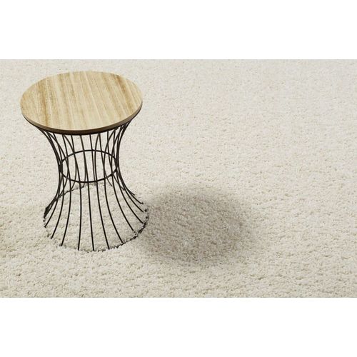 Tapis Poils Longs Effet Bouclette Blanc Crème 120x170
