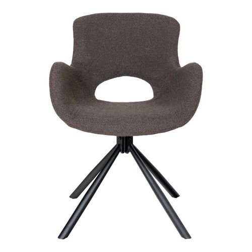 Chaise De Bureau En Tissu Bouclette Et Métal - Marron