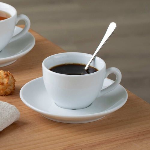 Tasses Et Soucoupes Café En Porcelaine Blanc