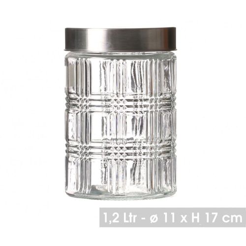 Bocal Cuisine Hermétique En Verre Avec Couvercle Inox 1200ml