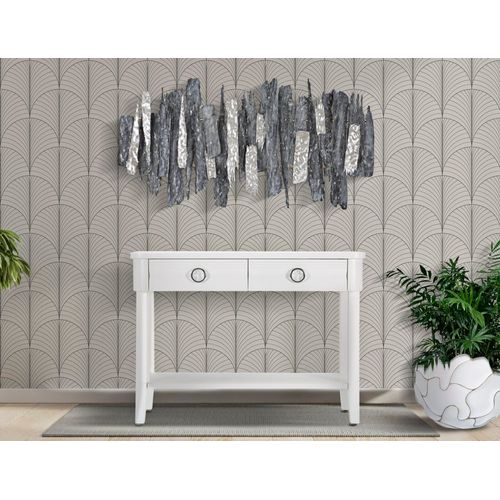 Console Avec 2 Tiroirs En Bois Blanc 110x40x82 Cm