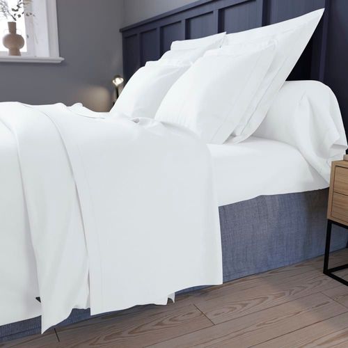 Drap Housse Satin De Coton Coloris Blanc 140x200 Cm
