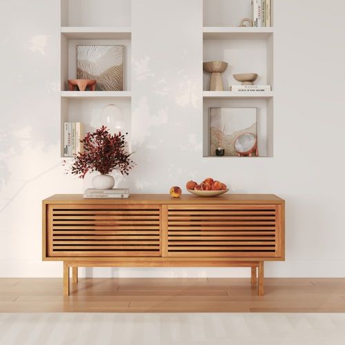 Meuble Tv En Bois De Teck 120 Cm