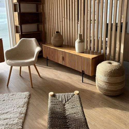 Meuble Tv En Bois De Teck 160 Cm