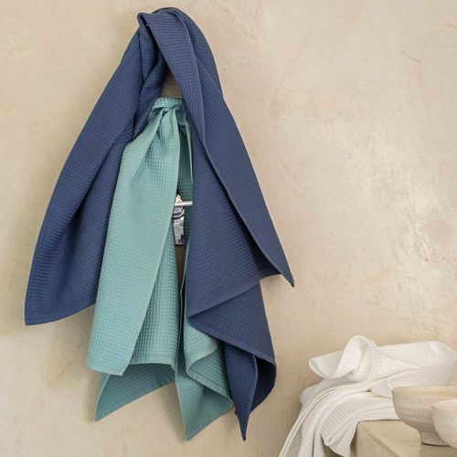 Serviette De Toilette En Coton Bio 30x30 Cm Lot De 3 Bleu Indigo