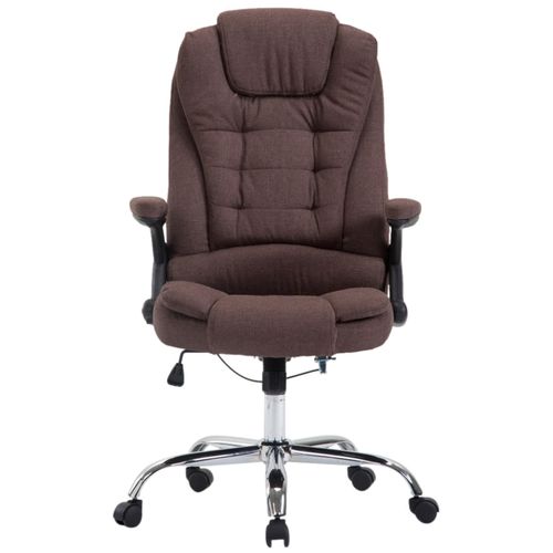 Chaise De Bureau Réglable Pivotante En Tissu Marron
