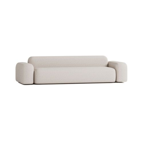 Canapé Droit Contemporain 4 Places En Tissu Beige