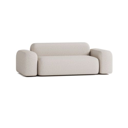 Canapé Droit Contemporain 2 Places En Tissu Beige