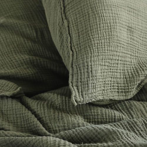 Housse De Couette En Gaze De Coton 240x220cm Kaki