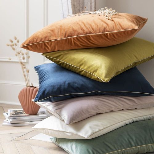 Housse De Coussin Uni En Velour Fauve 40x60