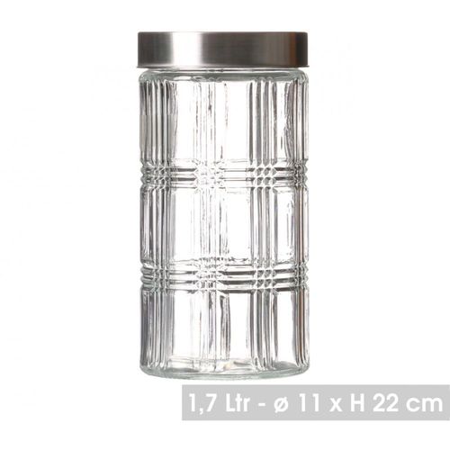Bocal Cuisine Hermétique En Verre Avec Couvercle Inox 1700ml