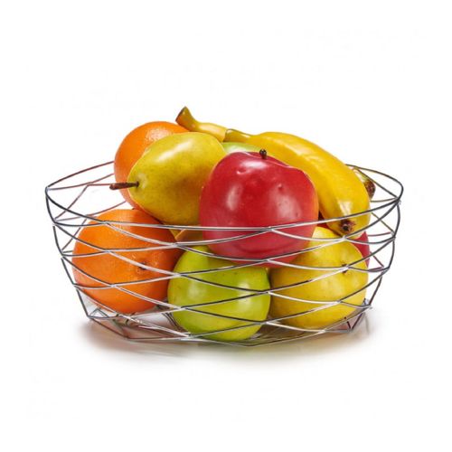 Corbeille À Fruits Argentée En Inox