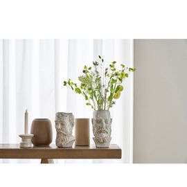 Pot De Fleurs Visage En Argile Blanc