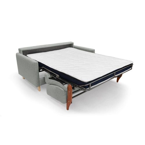 Canapé Lit Convertible En Tissu Imperméable 160 Cm Gris Clair