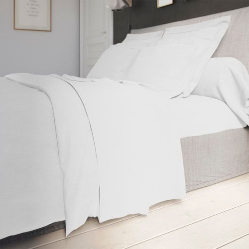 Drap Housse Percale Blanc 90x200 Cm