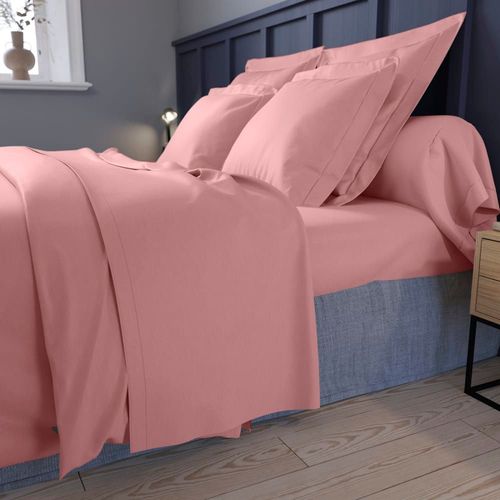 Drap Housse Satin De Coton Coloris Rose 160x200 Cm