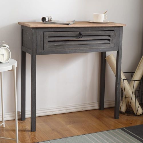 Console D'entrée Avec 1 Tiroir En Bois De Paulownia Bleu