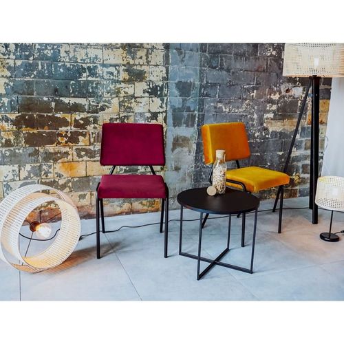 Chaise Tissu Jaune H. Assise 50 Cm Rembourré