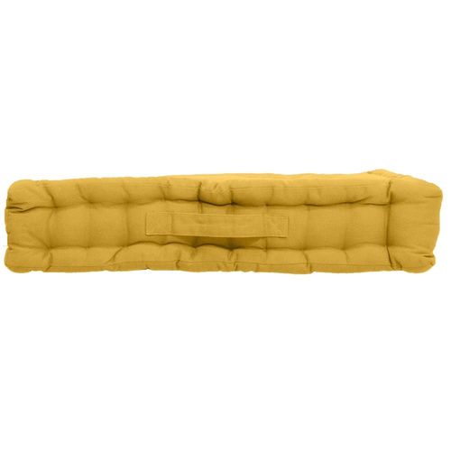 Coussin de sol uni en pur coton jaune 50x50x10 cm
