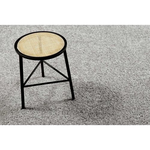 Tapis Poils Longs Effet Bouclette Gris Clair 200x290