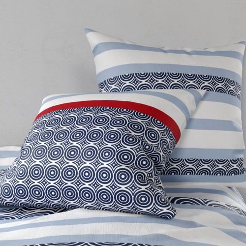 Parure De Lit En Coton Bleu 260x240 Cm
